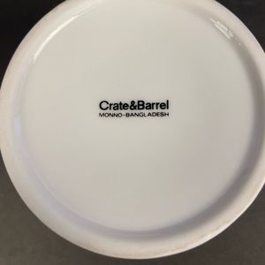 Crate & Barrell  Mug Fruit Design Plum Pear Gold Rim EUC